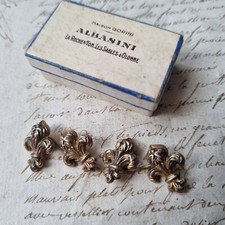 BOUTONS De Manchette Fleurs De Lys en Vermeil Argent Silver Cufflinks