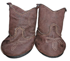 Build-A-Bear Brown Cowboy Western Boots BABW Hook  Loop Closure