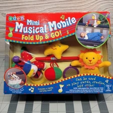 Eden Mini Musical Mobile Fold Up Go Clown Lion Star Play Yards Cradles Cribs VTG