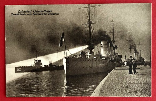 AK SWINEMÜNDE Osternothafen um 1925 Torpedoboote im Hafen ( 75631