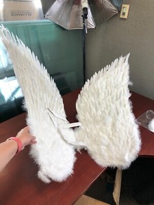 Touch of Nature White Adult Angel Wings - 52" by 36" w/ halo