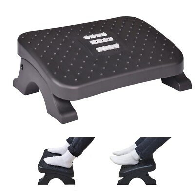 Scalebeard Under Desk Footrest, Ergonomic Foot Stool with Massage Rollers Max...