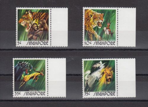 TIMBRE STAMP 4 SINGAPOUR Y&T#201-04 TIGRE PANTHERE LION NEUF**/MNH-MINT 1973~A81 - Photo 1/1