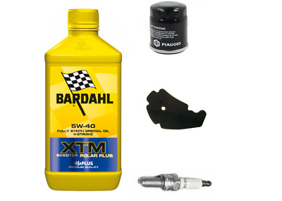 KIT / INSPEKTIONSPAKET BEVERLY 250 BARDAHL XTM 5W40 ÖLFILTER LUFT ORIGINAL KERZE