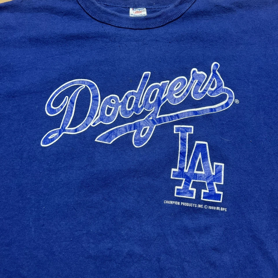 Camisa de béisbol MLB campeona de los 80 de Los Ángeles LA Dodgers talla grande Foto 2 de 4