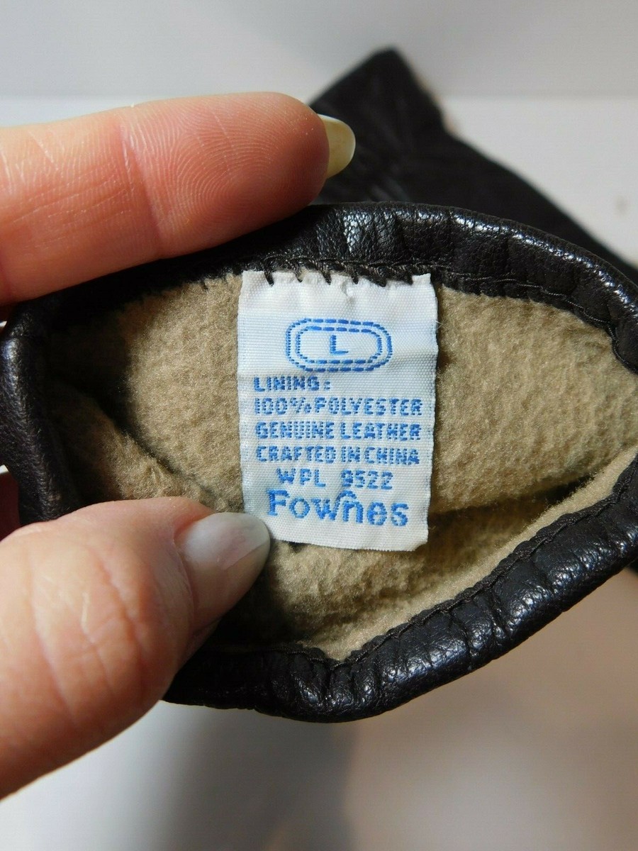 Grands Gants Vintage Fownes En Cuir Marron Doublés - Taille L Unisexe