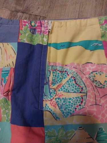 Rare VTG Lilly Pulitzer Girls 7 Patchwork Beach Tropical Scene Skort White Label - Picture 12 of 20