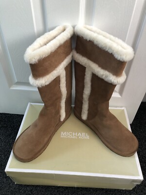 BNWT Michael Kors Sheepskin Winter Boots In Box 11M 9UK