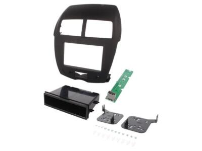 99-7014B Radio-Einbaurahmen passt Mitsubishi 2 DIN mattgrau METRA