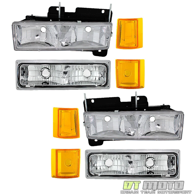 Faros + parachoques + luces de esquina para camioneta GMC Sierra C/K Suburban Yukon 1994-1998 Foto 2 de 4