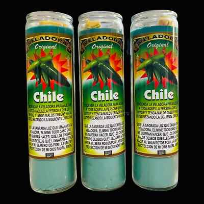 3x Set Veladora de Chile Preparada y Conjurada Contra Envidia y contra enemigos