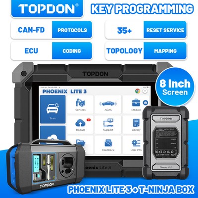 Bundle Topdon Phoenix LITE3 &T-ninja Box Key Programmer Online Coding Diagnostic
