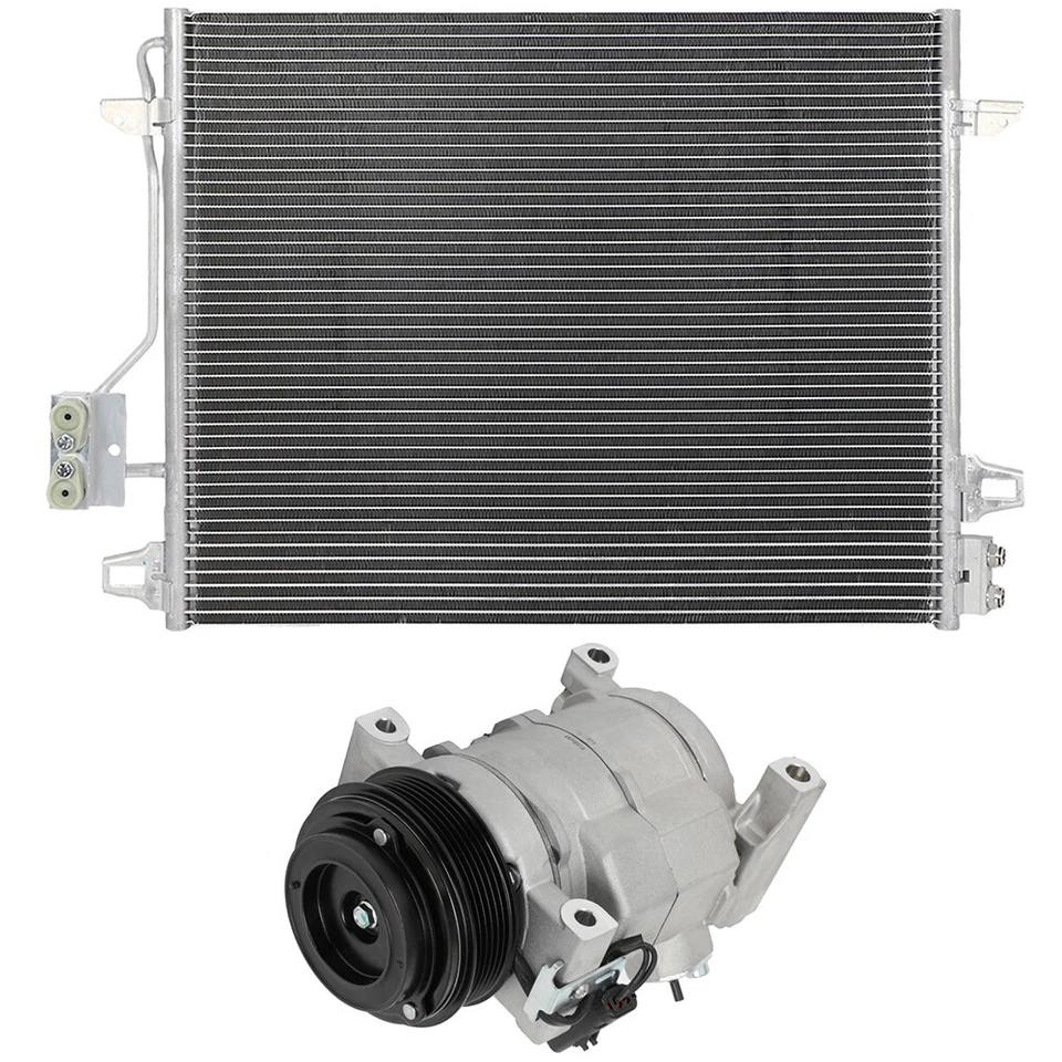 A/C Condenser and A/C Compressor set Fits 2008-2010 Chrysler Town & Country - Image 2 of 4