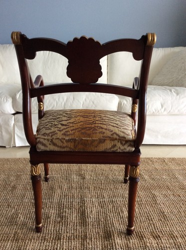 Baroque Style Mahogany and Gold Accent Chair - Picture 3 of 12