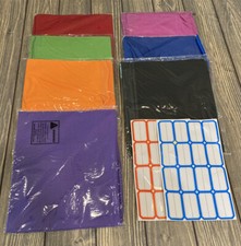 7 Pack Multi Color Fabric Book Covers With Sticker Labels School Kids Students