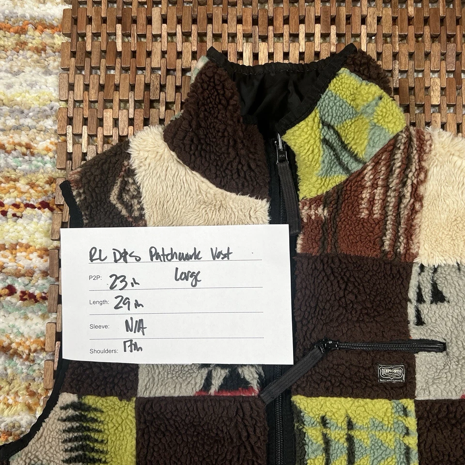 Chaleco polar Ralph Lauren Denim & Supply Western Aztec Patchwork Sherpa grande L Foto 3 de 3
