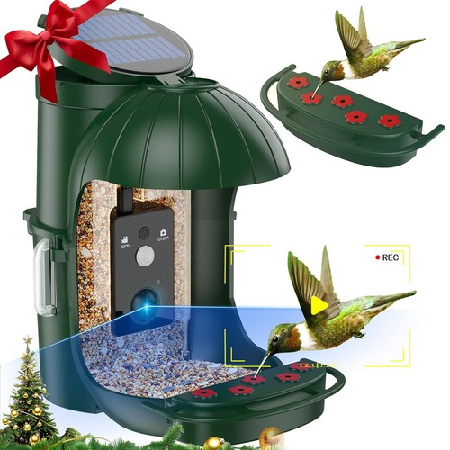 Vogelhaus mit Solar HD Weitwinkel Kamera 720P Vogelfutterspender Vogelfutterhaus - Bild 19 von 23