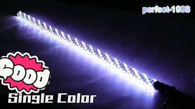 Pair 3ft RGB Spiral LED Whip Lights Antenna Chase + Flag&Remote ...