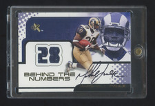 2001 FLEER EX MARSHALL FAULK AUTOGRAPH DUAL GAME JERSEY BEHIND THE NUMBERS 10/28