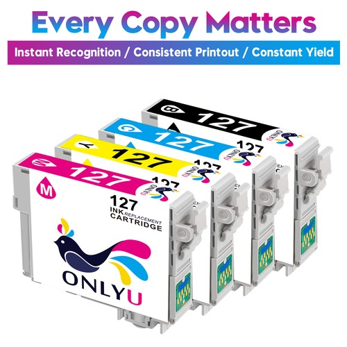 1-5 Stück BCMY T127 Tintenpatronen für Epson 127 Workforce 545 Stylus NX530 WF-3520 - Bild 4 von 12