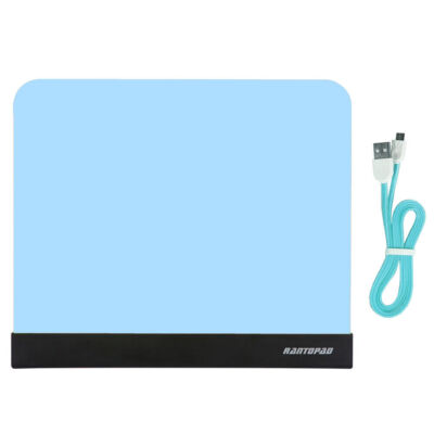 RANTOPAD Cube Acrylic Luminous LED Backlight Gaming Mouse Pad 10.35x8.78in Blue
