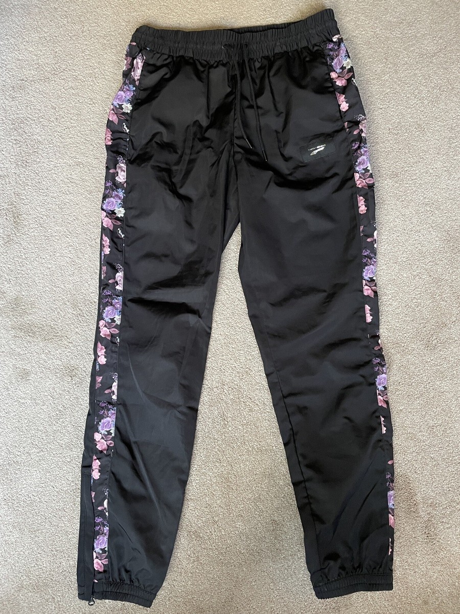 Puma Tabitha Simmons 90s Look Black Woven Floral Womens Track Sweatpants S