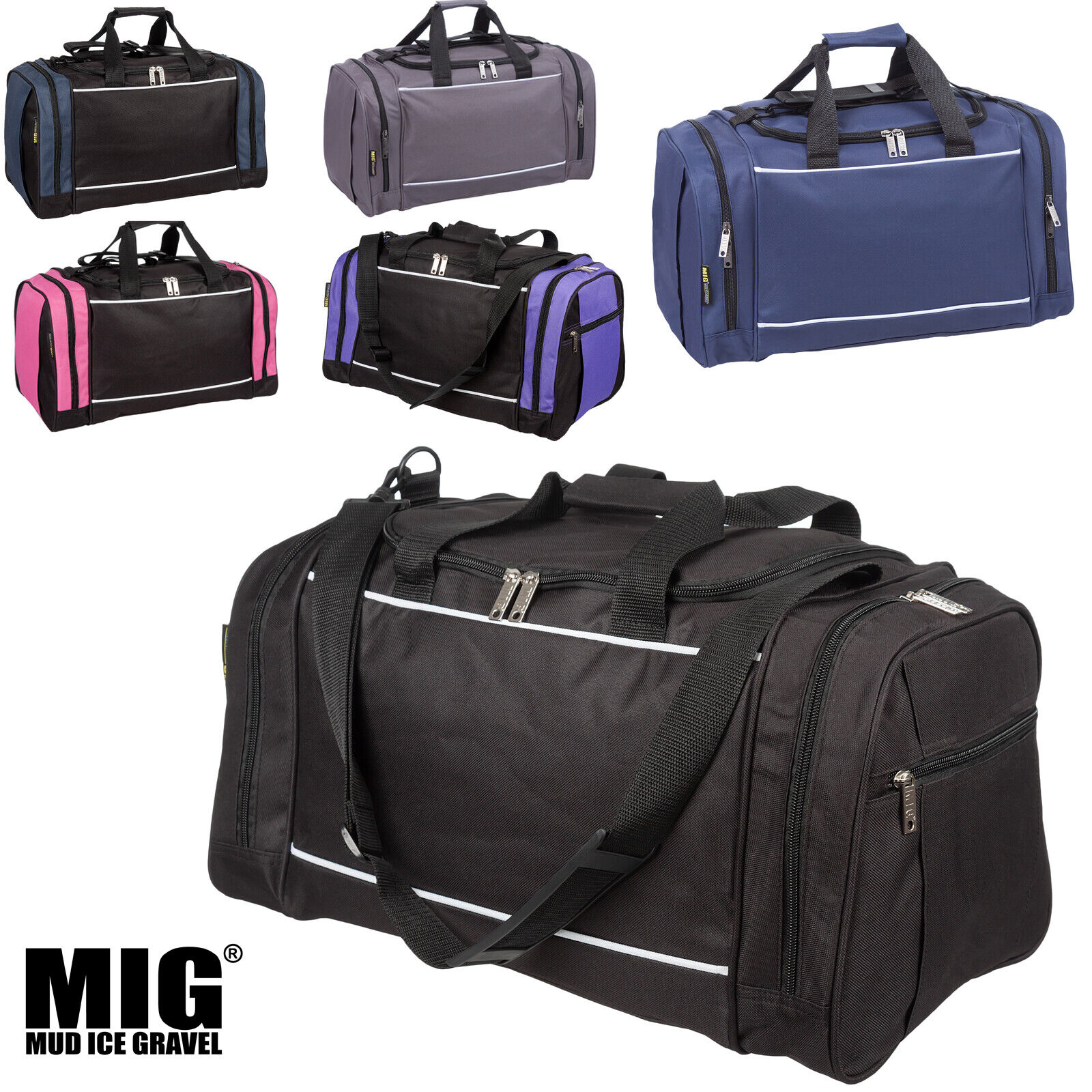 MIG Mens & Ladies Gym Holdall Bag - LEISURE WORK SCHOOL SPORTS DUFFLE BAGS