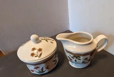 CHURCHILL ASSAM CREAMER AND SUGER SET WITH LID   EXC USED CONDITION