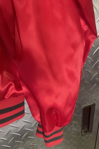 Vintage Chalk Line Nebraska Omaha Indians Jacket Sz L Red Satin Rare - Picture 8 of 20