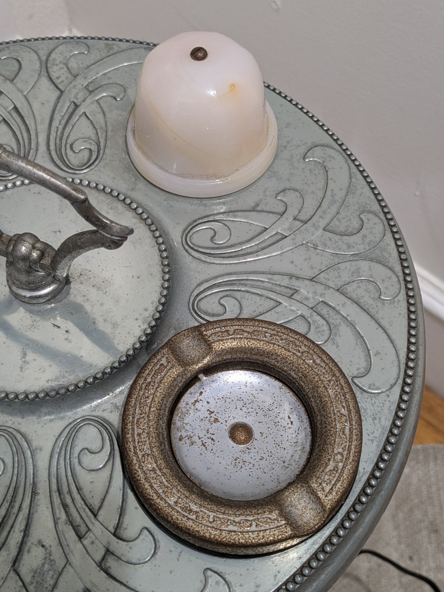 Vintage Art Deco 1940's Standing Ashtray With Lighter. 24