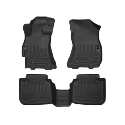 Husky Liners Weatherbeater Front 2Nd Seat Floor Mats Black Durable All Weather