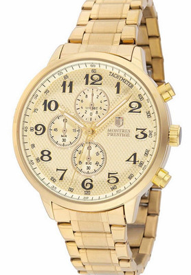 Montres Prestige by Invicta (MPW-0318) - 43mm Men s Gold Stainless Steel Watch