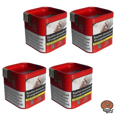 JBR Red (J. Brumft & Radford) Zigarettentabak/Drehtabak/Stopftabak Dose 4x 50g