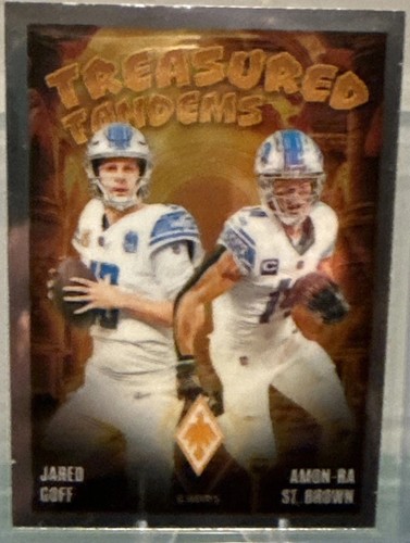 JARED GOFF AMON-RA ST. BROWN 2024 PANINI PHOENIX TREASURED TANDEMS TT-DET LIONS