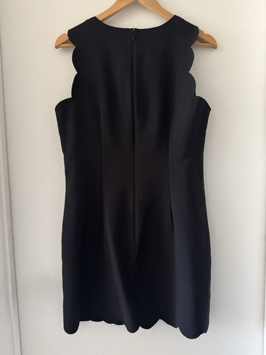 J CREW Women’s Black Stretch Scallop Edge Shift Dress Size 8 Classic Cocktail - Picture 5 of 5