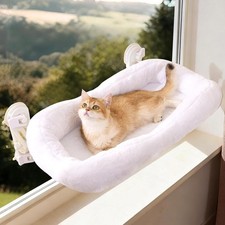 Gardner Pet Cat Window Perch for Large Cats with 4 Suction Cups, 2 in 1 Cat Hamm
