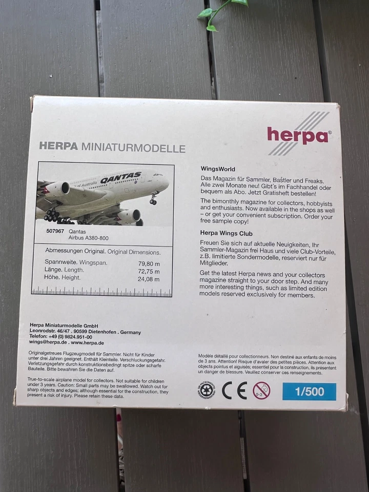 Airbus A380-800 Quantas Herpa 1:500-Metallo - Immagine 2 di 2
