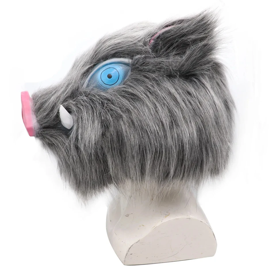 Mask Pig Head Mouth Latex Mask Ball Party Plush Pig Head Cover Halloween - Image 3 of 4