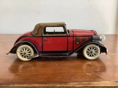 Vintage Marx Tin Litho Clockwork Roadster Automobile 1933