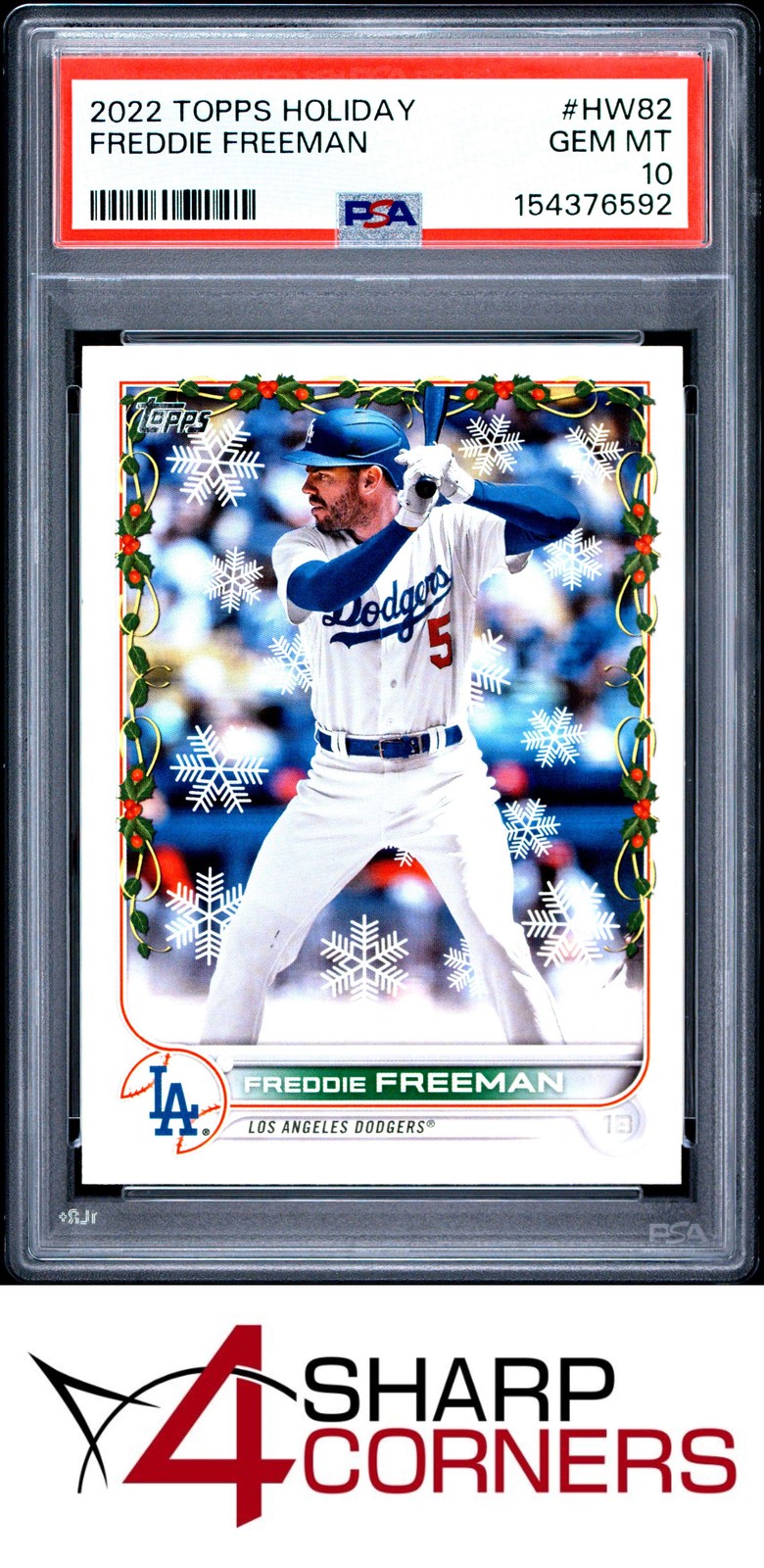 2022 TOPPS HOLIDAY #HW82 FREDDIE FREEMAN POP 5 PSA 10