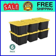 Sterilite Large Storage Bin, 27 Gallon Durable Plastic Storage Tote, 6 Pack