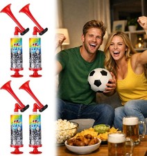 4 Stk Druckluftfanfaren Air Horn, laute Tr&ouml;te mit Handpumpe, Signalhorn