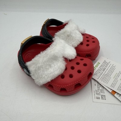 Crocs Littles Santa Claus Classic Clogs Toddler Size C2/C3 Red Christmas Shoes