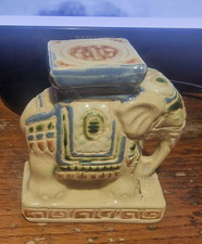 Elefante Statua Scultura in Ceramica, Stile Vintage, Portafortuna. Africa