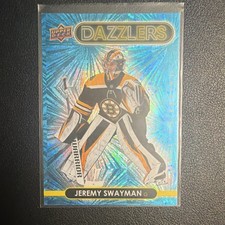 Upper Deck Dazzlers Blue Jeremy Swayman #DZ-4 Bruins NHL 2021-22 Series 1