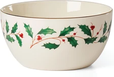 Serveware, Holiday Small Bowl, Service for 1, 14 Oz Made From Porcelain for Chri