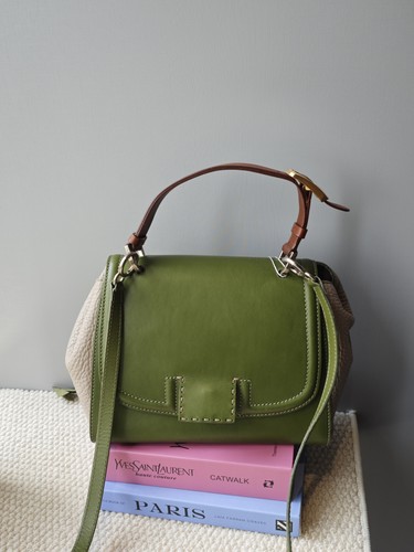 Fendi Crossbody Bag Petite 2 Jours Grey Leather 27x19