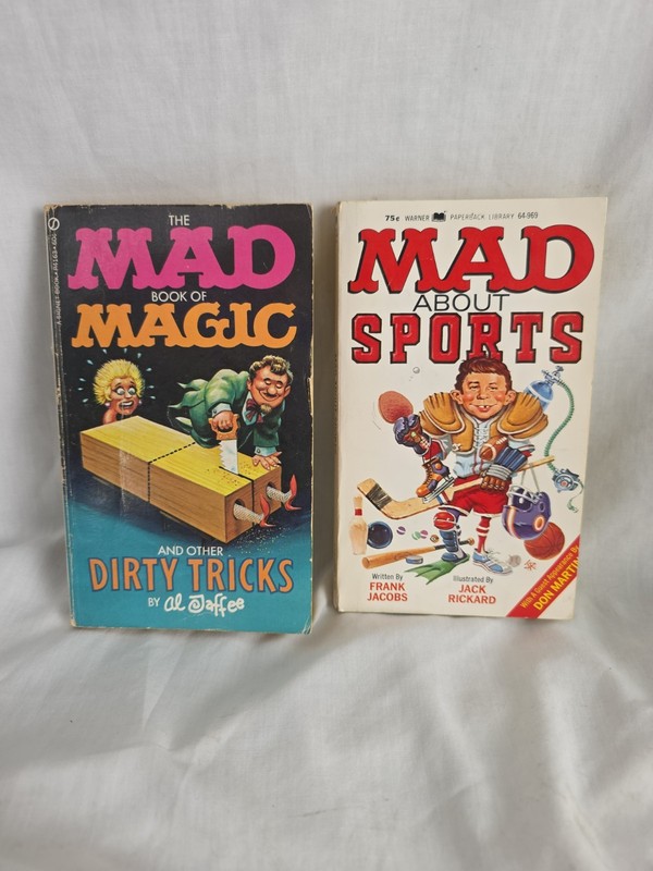 Lot Of 2 Mad Comic Books. Book Of Magic 1970. Mad About Sports 1972