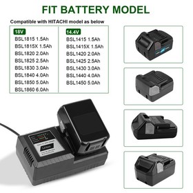 14.4V 18V Charger for Hitachi Li-Ion Battery UC18YFSL UC18YSL3 UC18YKSL UC18YRL
