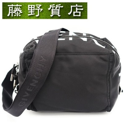 (Excellent Condition) Givenchy Crossbody Shoulder Bag Nylon Black and White Silv